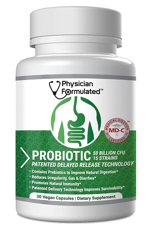 Physician Formulated Probiótico com prebiótico, 50 bilhões, 15 cepas, 30 cápsulas