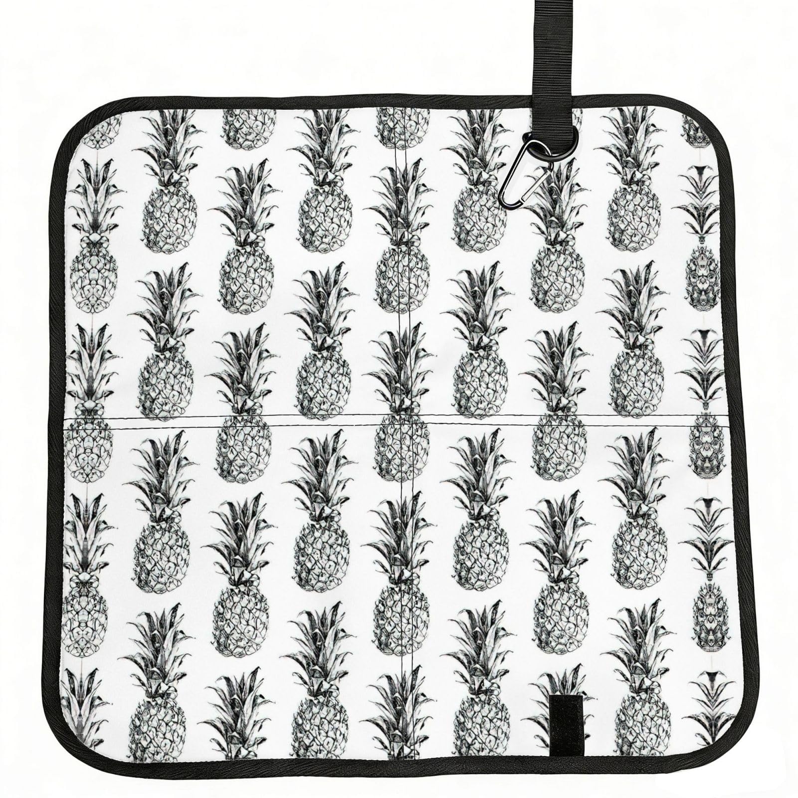VCzsdff Tropical Theme Pineapple Fruit Pattern Print Portable Seat Cushion Folding Bleacher Pad Compact Picnic Sitting Mat Polyester 40cm