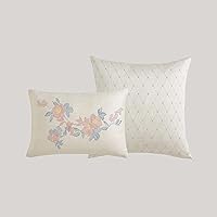 Vista 7 de Bebejan Juego de edredón de 5 piezas de 100% algodón, diseño floral de flores rojas, verdes, reversible, acogedor, suave, transpirable, 1 edredón, 2