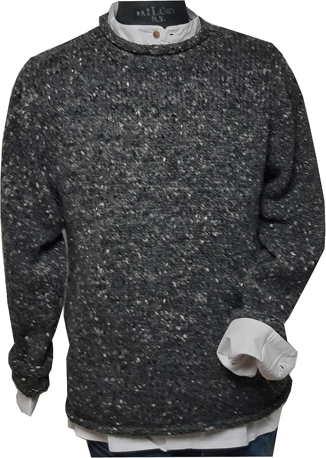 Aran Woolen Mills - Tweed Roll Neck Men's Sweater Made in Ireland