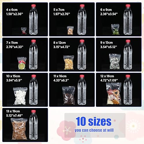 Vista 3 de Epakh Bolsas de joyería resellables de polietileno con cremallera transparente, cierre de cierre para joyas, cuentas, tornillos, artículos pequeños