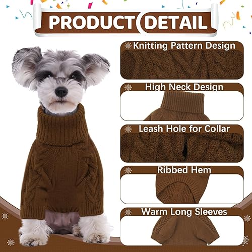 Miniatura 4 de Kuoser Suéter para perro, suéteres para perros medianos, niñas y niños, suéter de punto para mascotas, traje de punto para Navidad, Acción de