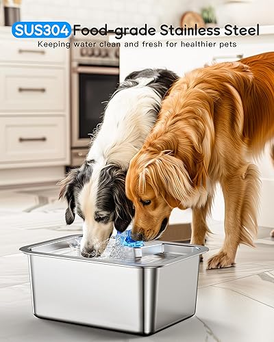 Miniatura 3 de Fuente de agua grande para perros de 3 galones, fuente de agua de acero inoxidable para perros grandes, dispensador automático de agua para perros