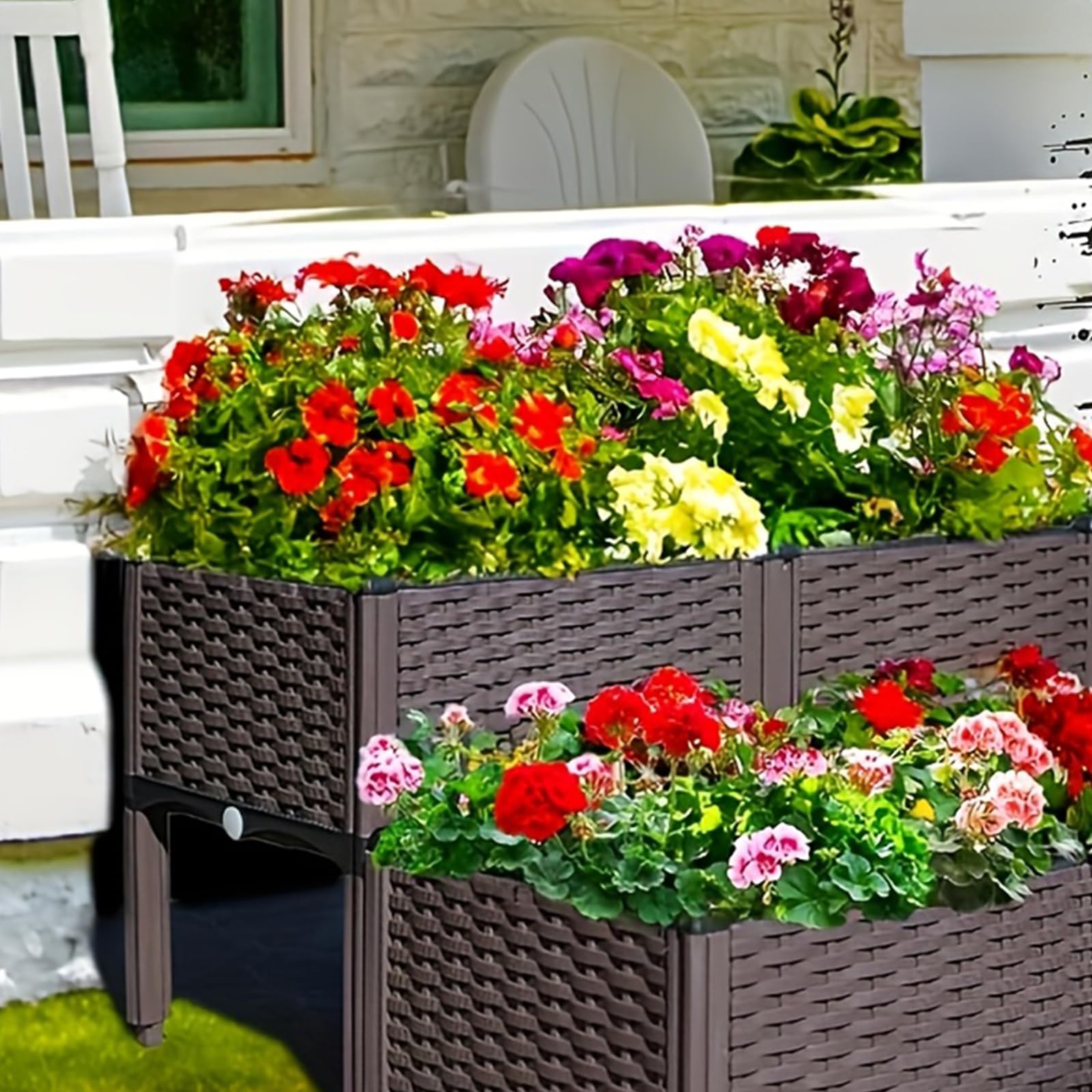 Aiuola rialzata con gambe, fioriera rialzata per giardino, terrazza e