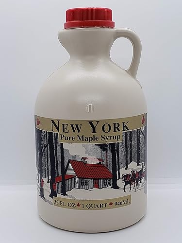 Grandma Z's, Jarabe de arce 100% puro de Nueva York, grado A, color ámbar, sabor rico, todo natural, 32 onzas líquidas, 1 cuarto de galón