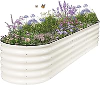 Vista 11 de Cama de jardín elevada galvanizada para exteriores, camas elevadas para jardinería, caja de maceta de metal, kit de cama de jardín elevada de acero