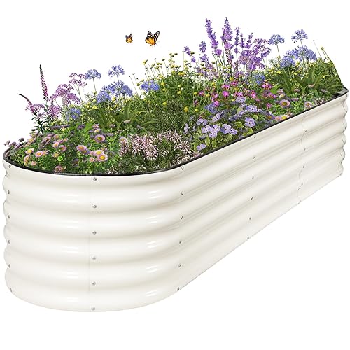 Galvanized Raised Garden Bed - 8x2x1.4FT Metal Planter Boxes Outdoor