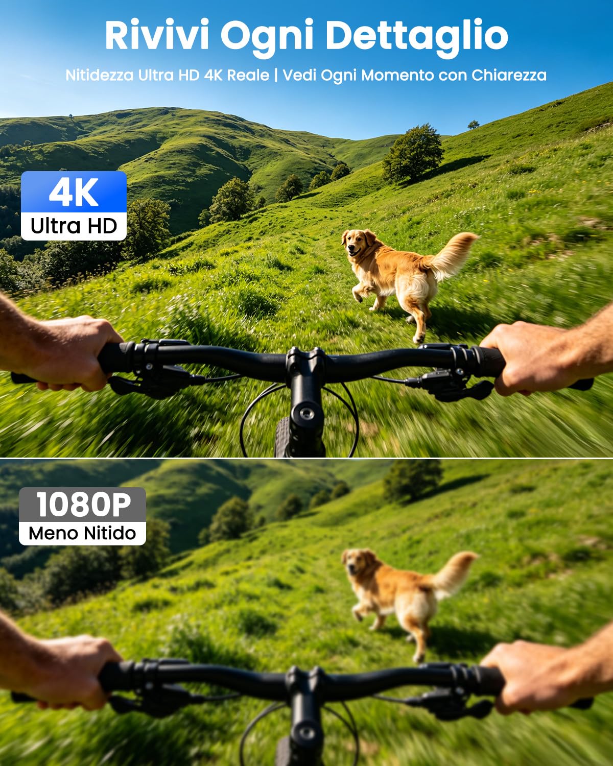 Bextgoo Body Cam, Mini Action Cam 4K,WiFi Action Camera 64GB | Telecamera per Moto con Batteria da 1200mAh, Telecamera Casco Grandangolare 150°, Stabilizzazione EIS per Viaggi, Sport