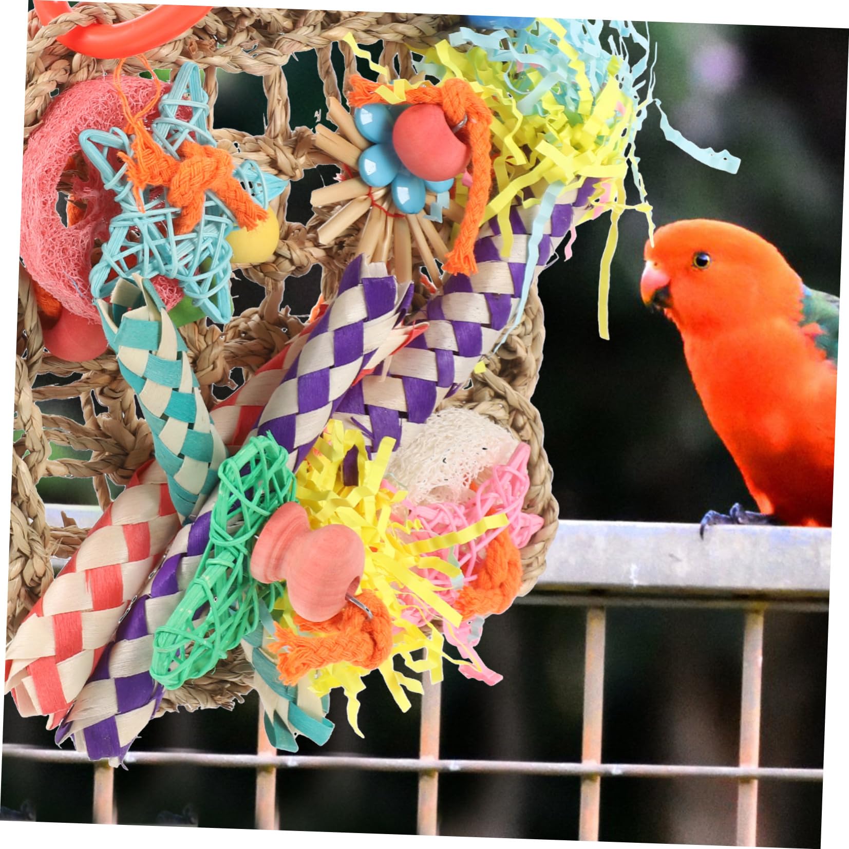 Happyyami 3stücke Vogelspielzeug Für Papageien Woven Foraging Mat Mit Kletteroption Für Kletter Und Spielspaß Sicheres Naturmaterial Für Vögel Dekorative Vogelhänge Für Käfige