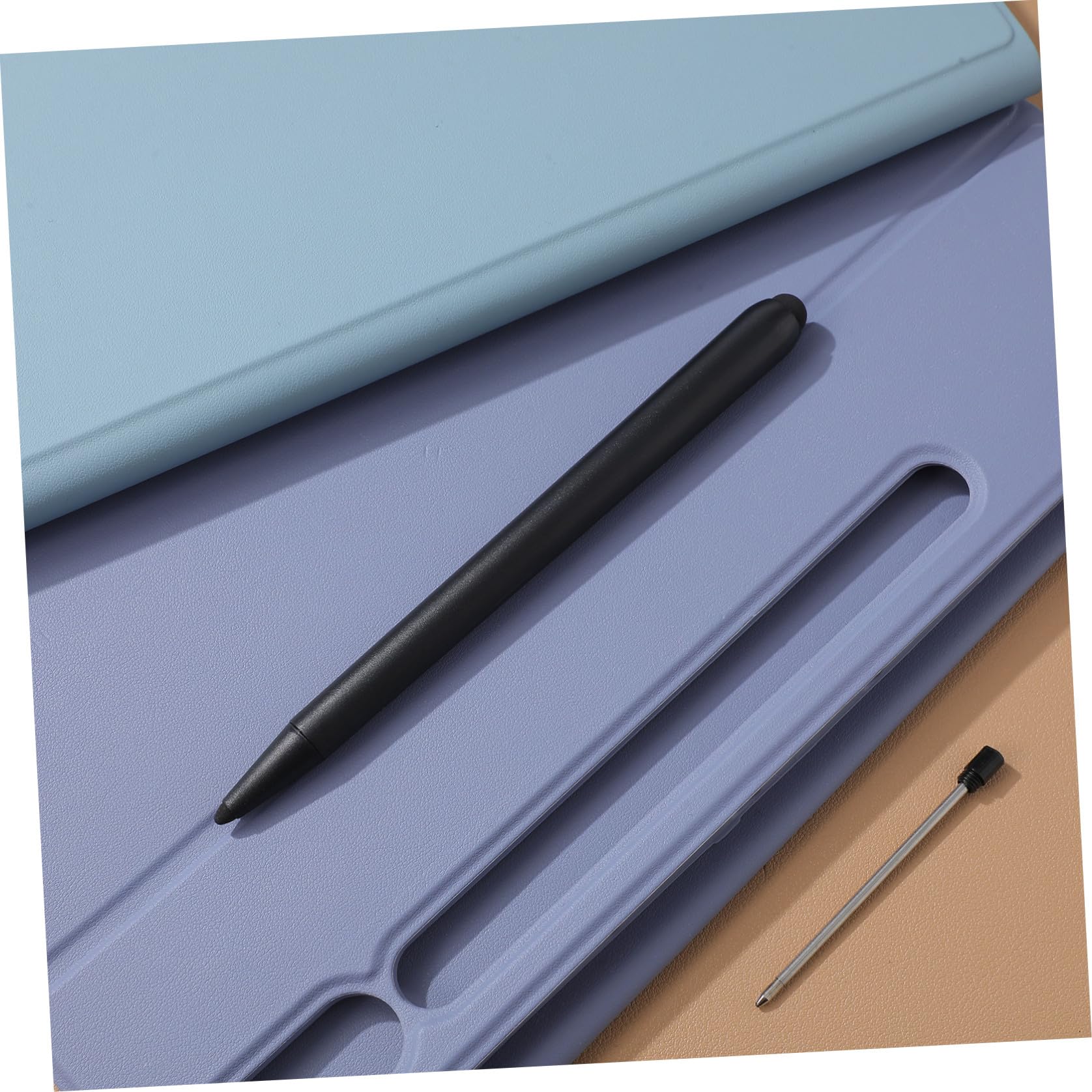 Stilo per Lavagna Elettronica, Penna Touch Screen 2 Pezzi, Nero, Design Doppia Punta, Abs, per Riunioni Aziendali