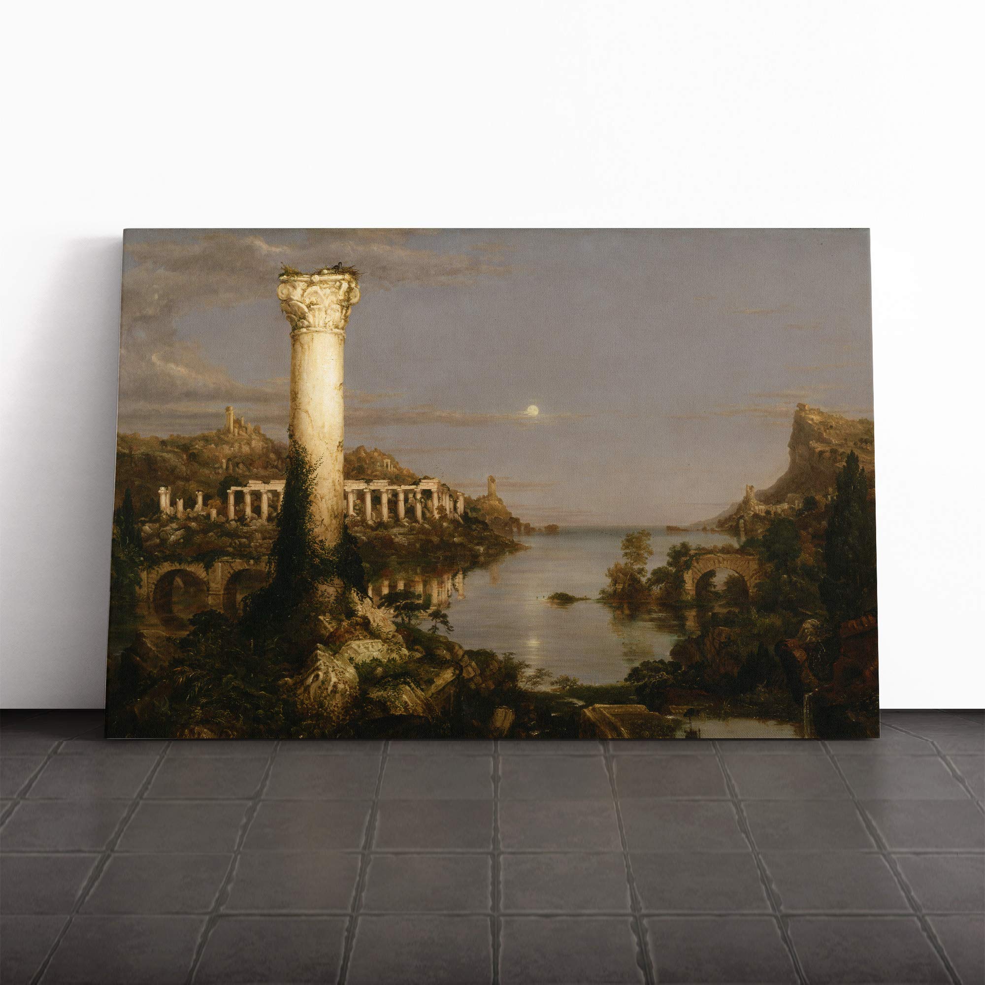 Thomas Cole Desolation Canvas Print | Gallery Wrapped 30mm Frame Wall Art | 20x14 inches | Ready to Hang | Modern Picture | Living Room Bedroom Lounge Office