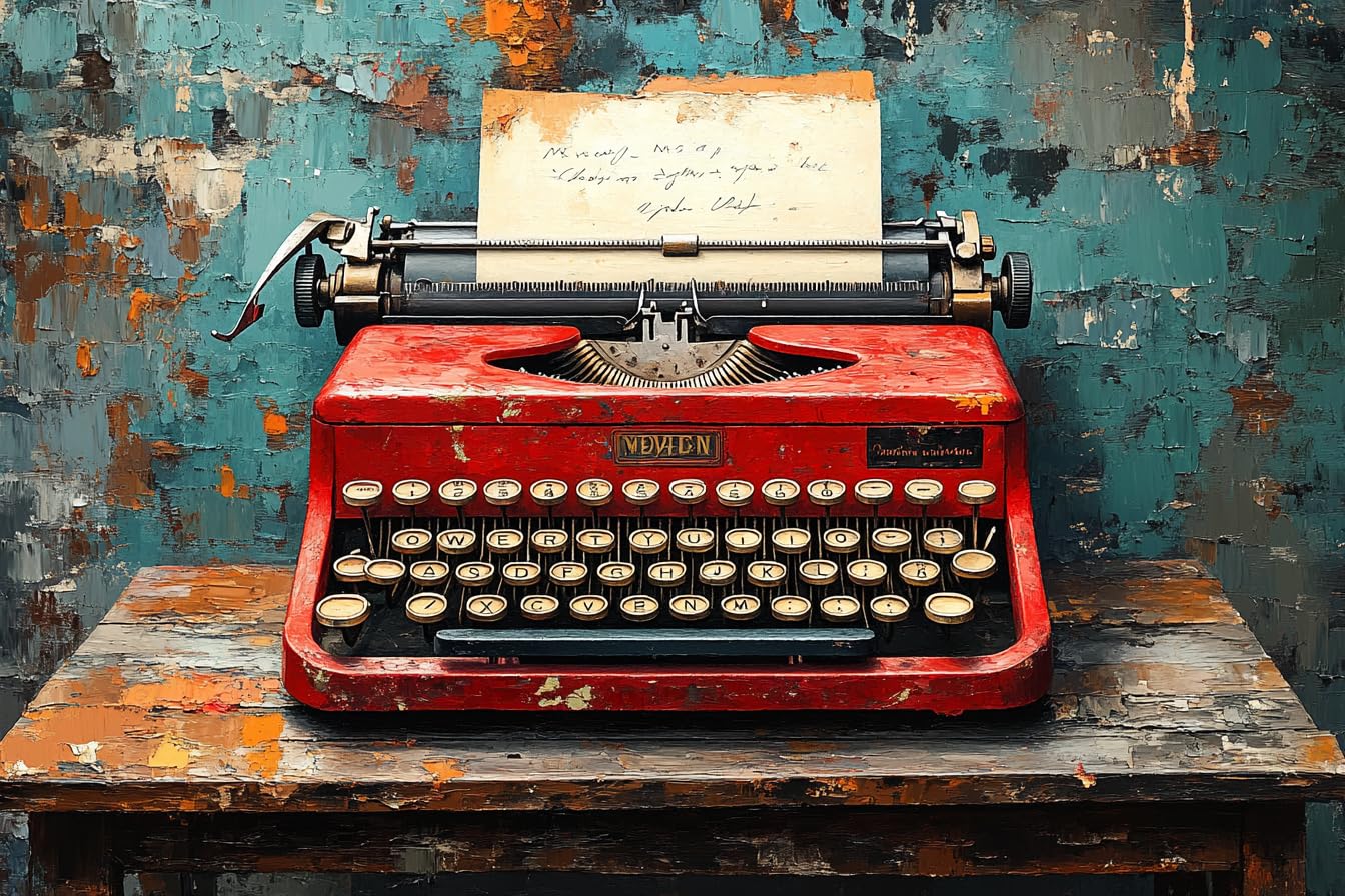 KY-lunk Paint by Number, Vintage Typewriter Centered on Writing Desk, Adult Crafts Adults' Paint-by-Number Kits, Room Decor Gift for Birthday Festival