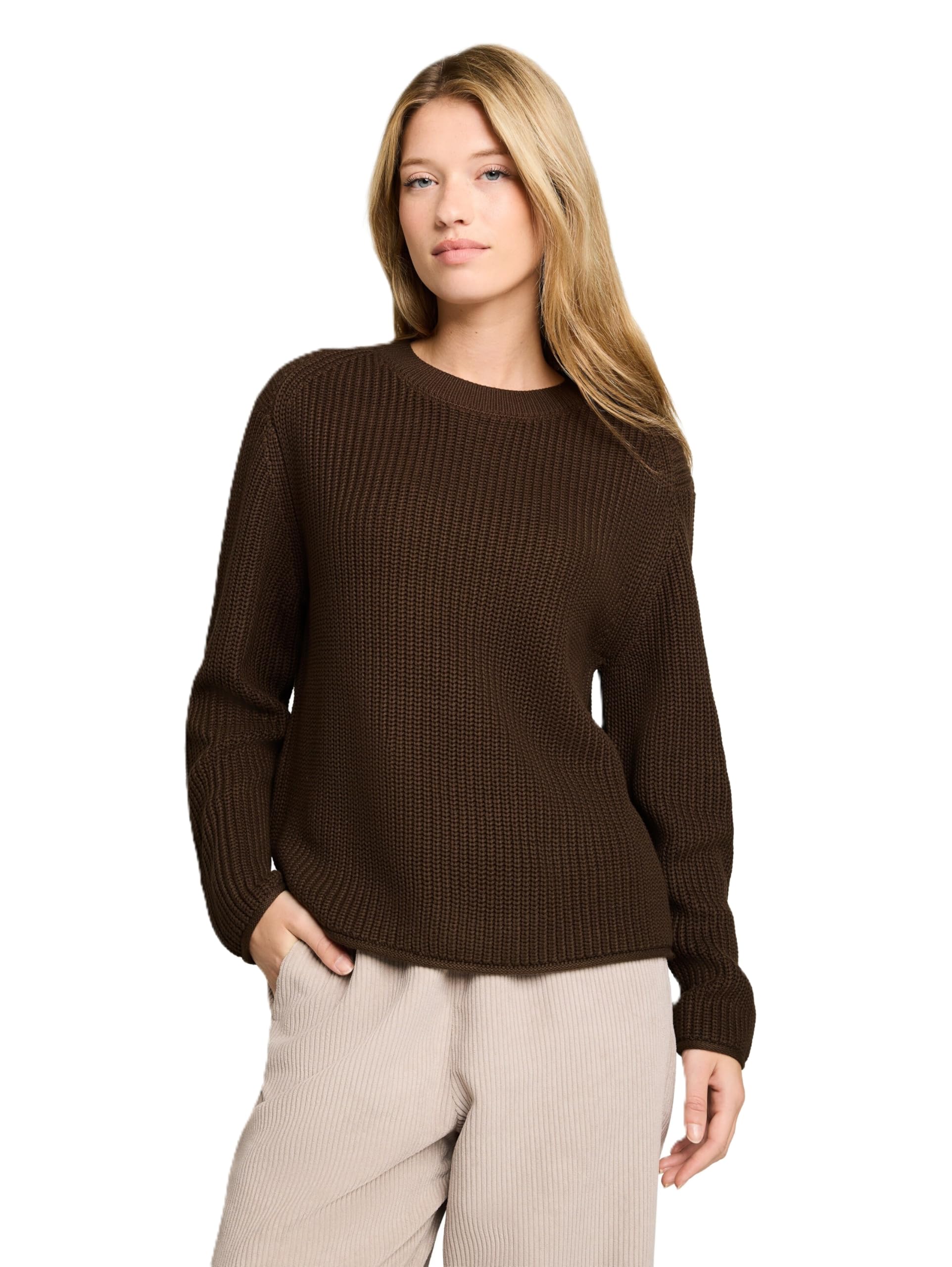 Tom Tailor Denim Damen 1052008 Strickpullover mit Rundhalsausschnitt (1er Pack)