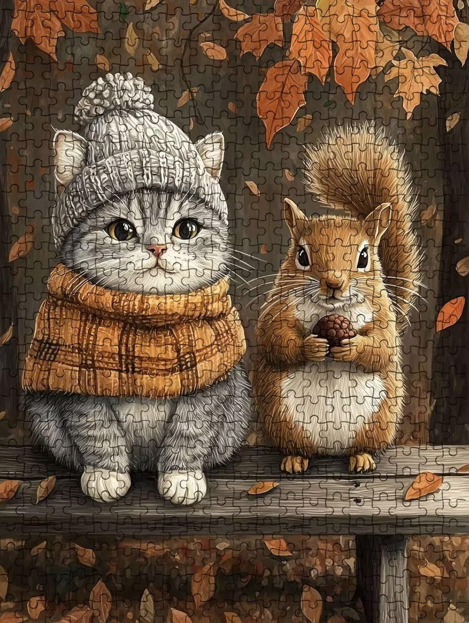 Puzzle 3000 Pezzi, Gatto Scoiattolo 3D Puzzle per Adulti Impegnativo, Educa Puzzles Artistico, Divertente E Stimolante Puzzles Decorativo per La Famiglia, Regalo e Decorazione Pareti DX0YL6-649