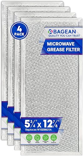 Filtro de repuesto para microondas de 5.78 x 12.91 pulgadas, se adapta al filtro de microondas Whirlpool W10208631A Filtros de grasa de malla de