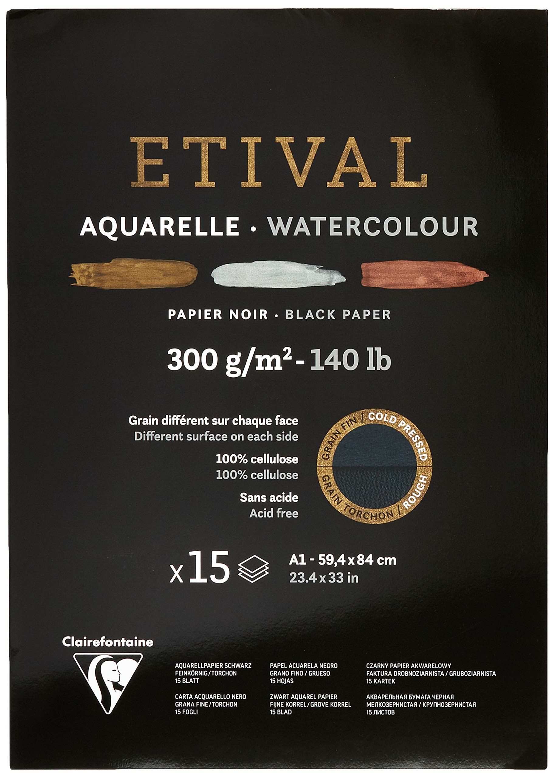 Clairefontaine 975321C klejony blok do akwareli Etival 59,4x84 cm 300 g