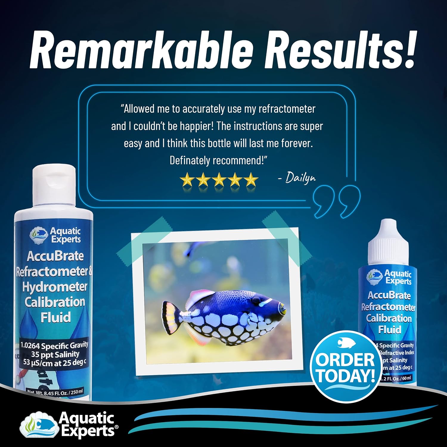 AccuBrate Refractometer and Hydrometer Salinity Calibration Fluid – Solution to Accurately Calibrate Refractometer and Hydrometer for Testing Natural Saltwater or Synthetic Sea Water (60 ml)