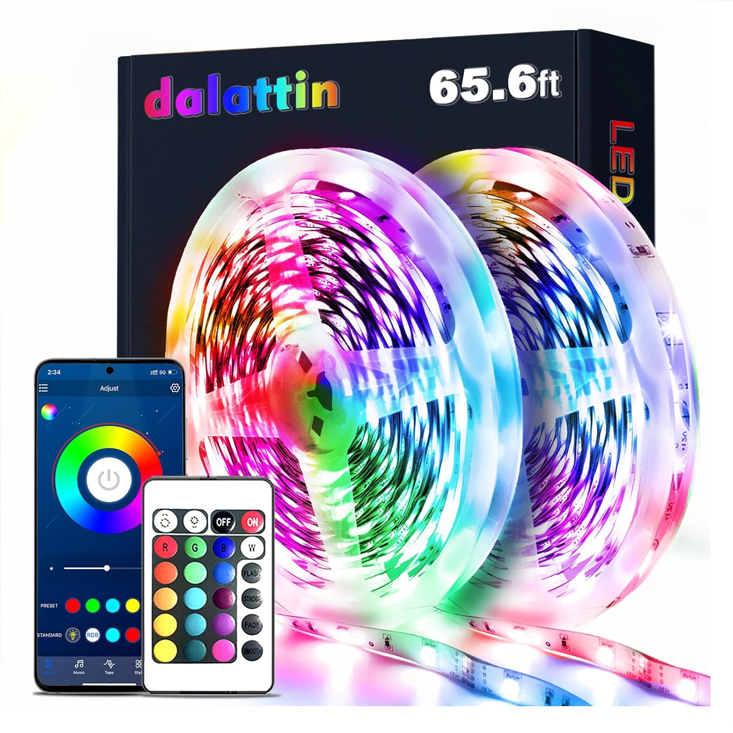 Buy dalattin Bluetooth 65.6ft, 2 Rolls of 32.8ft, Dalattin Smart LED