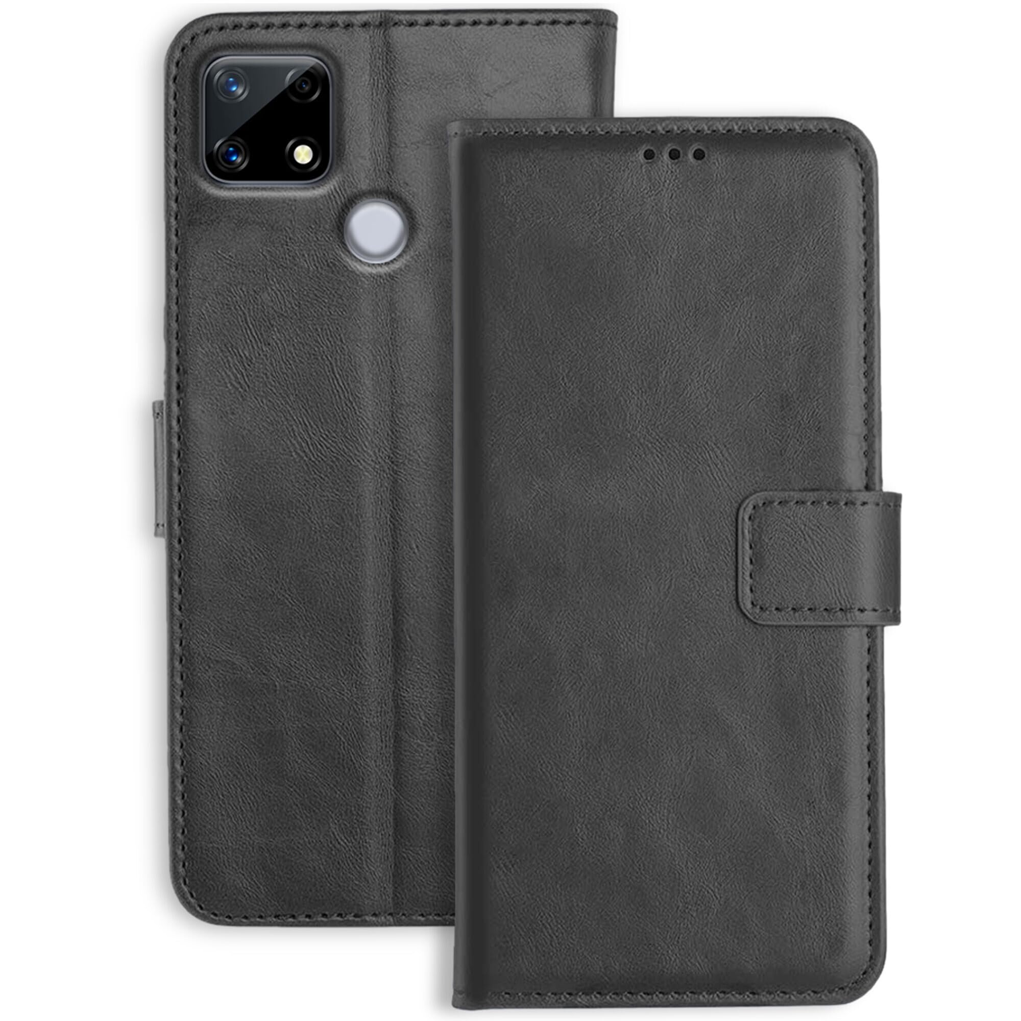 Orosky Realme Narzo 20 Leather Flip Cover | Shockproof | 360 Protection | Wallet Style Magnetic Closure Back Cover Case for Realme Narzo 20 (Black) (B092JPY7DG) Amazon Price History, Amazon Price Tracker
