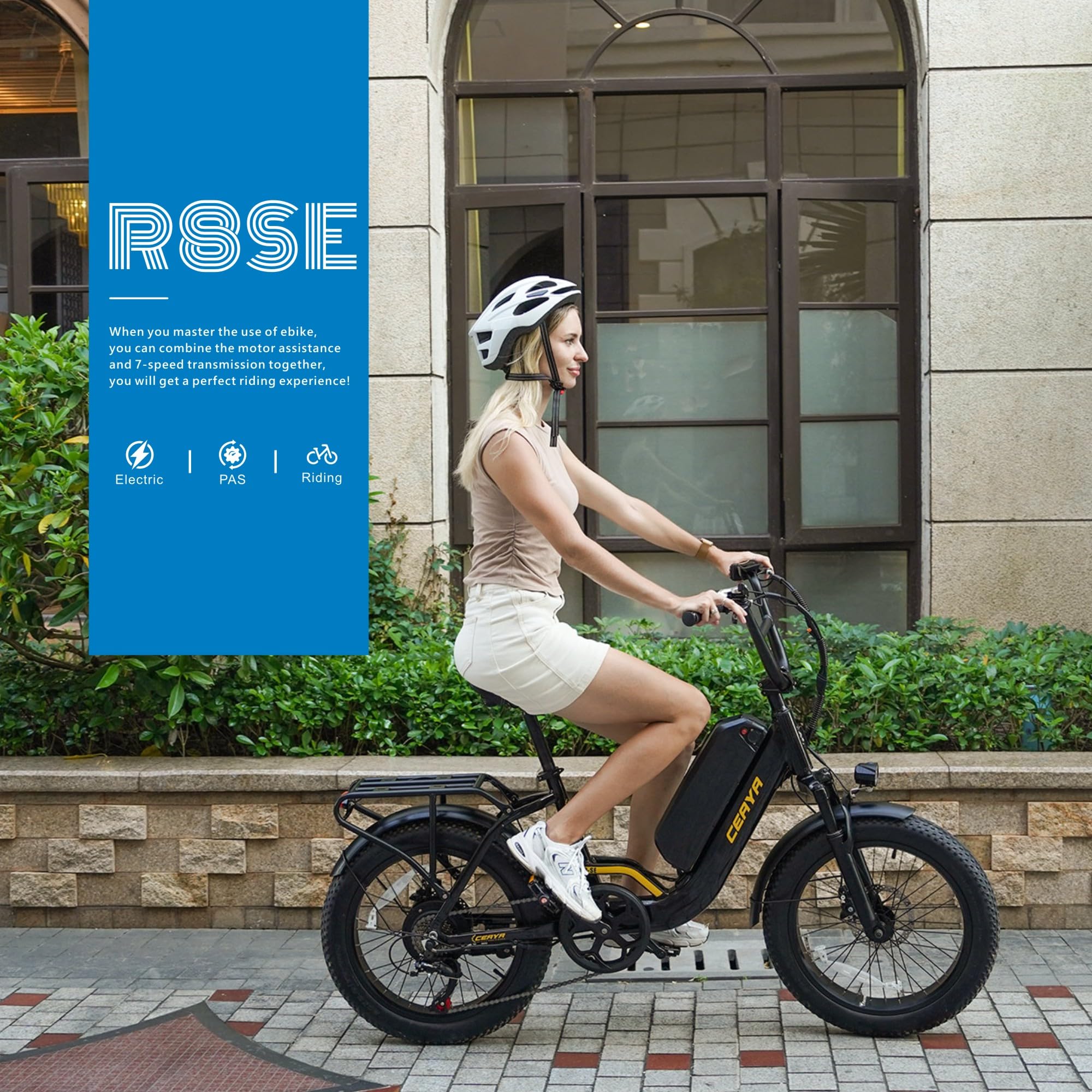 Vélo électrique pour Homme Femme 20" × 3.0 Fat Bike Electrique Ebike 7 Vitesses,avec Batterie Amovible 48V15Ah Autonomie 40-80km…