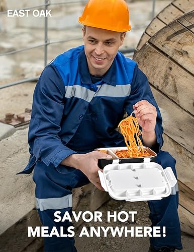 Miniatura 7 de EAST OAK Fiambrera eléctrica inalámbrica para adultos, lonchera calentada a pilas con calefacción automática, calentador de alimentos portátil de