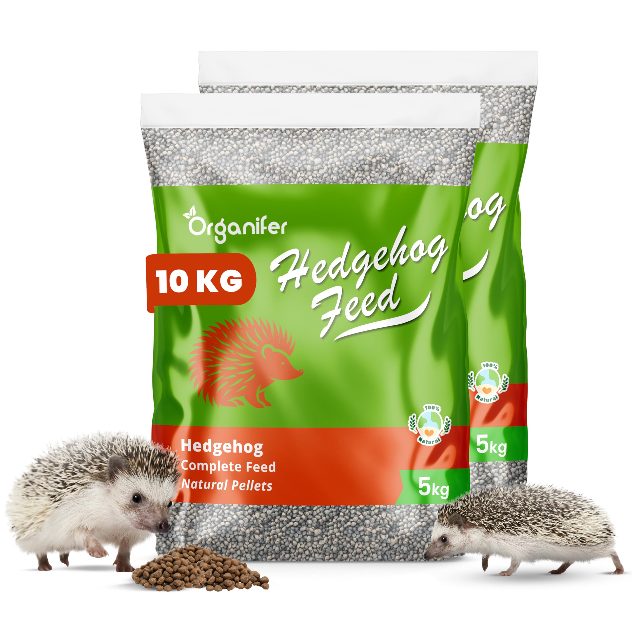 Igelfutter - Natürliche Stücke - 10kg | Speziell Für Igel - Hoher Proteingehalt - Reich An Fetten - Perfektes Kalzium-Phosphor-Gleichgewicht - Organifer