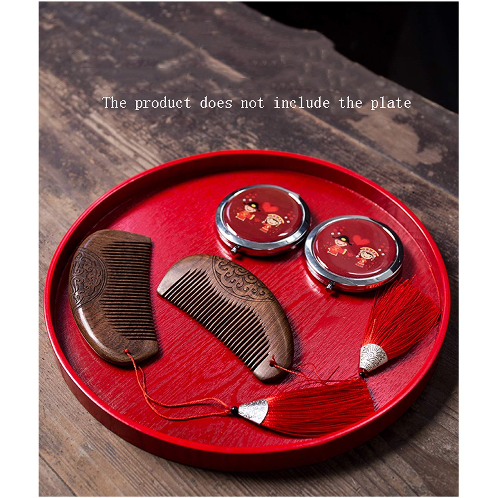 Espejos Maquillaje Hermoso Espejo de tocador Rojo Espejo de Maquillaje de Metal Reflejo cosmético Redondo Compacto Espejo portátil Regalo de Boda Personalizado Espejo de Maquillaje (Color : B)