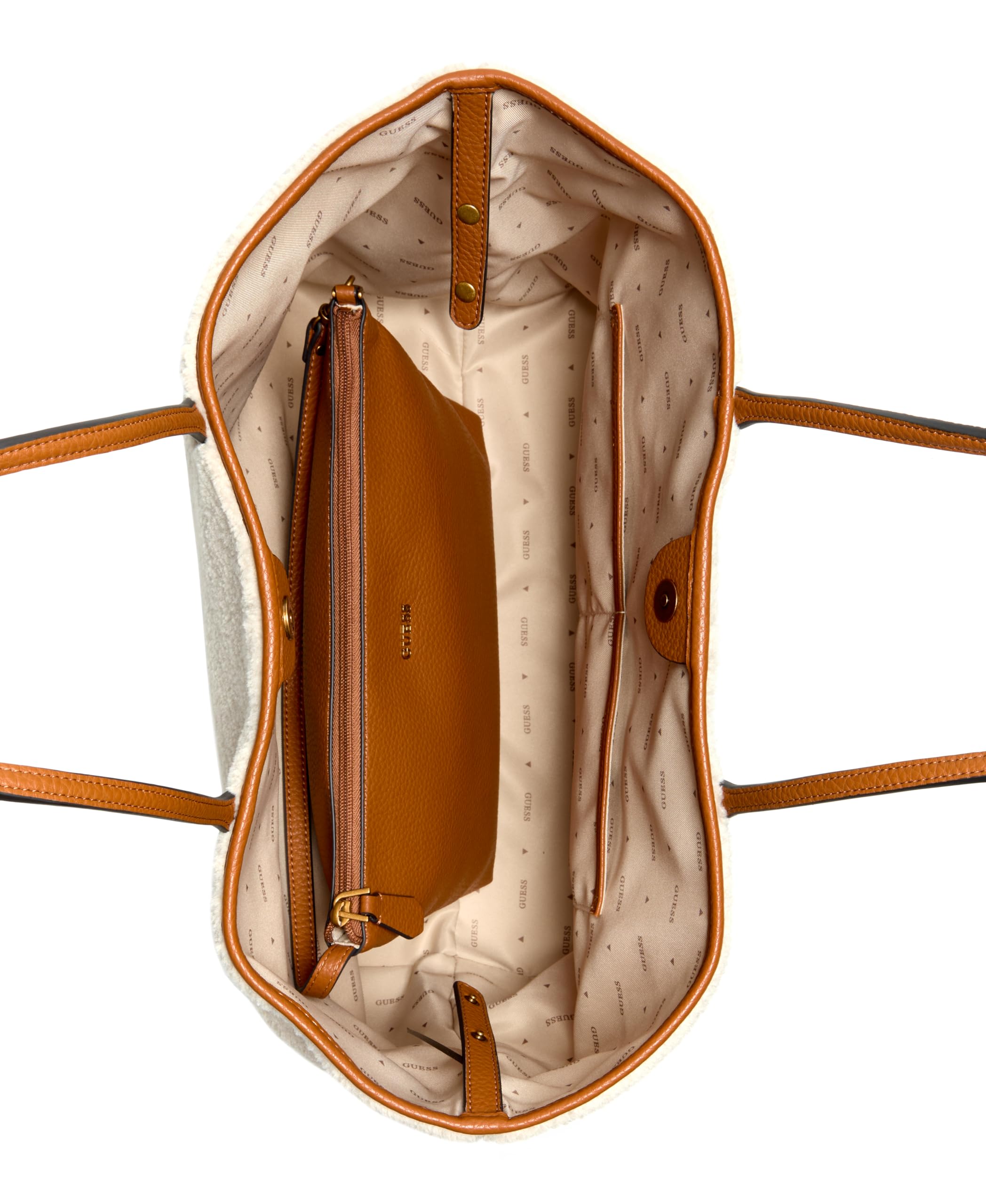 GUESS Shopper Victtoria 2 in 1 Tote Natural/Cognac creme
