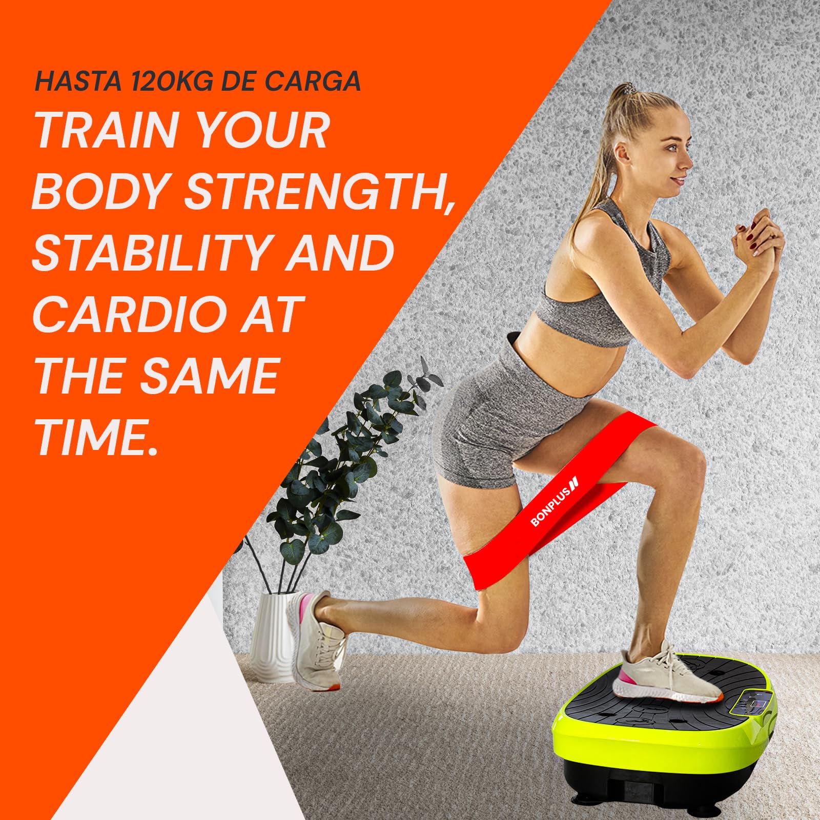 BONPLUS Plateforme Vibrante avec Siège, Wonder Fit, Rock n Fit, Machine à d'exercice Vibrations, Vibrations pour l'entraînement de Tout Le Corps pour la Maison, Combat la Cellulite