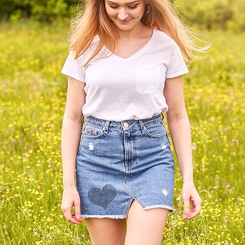 Miniatura 6 de Boao Iron on Patches Iron on Denim Patches Repair Kit for Clothes, Jeans, Jackets, Large Size, 4.9 Inch, Denim Cloth(15 Pieces)