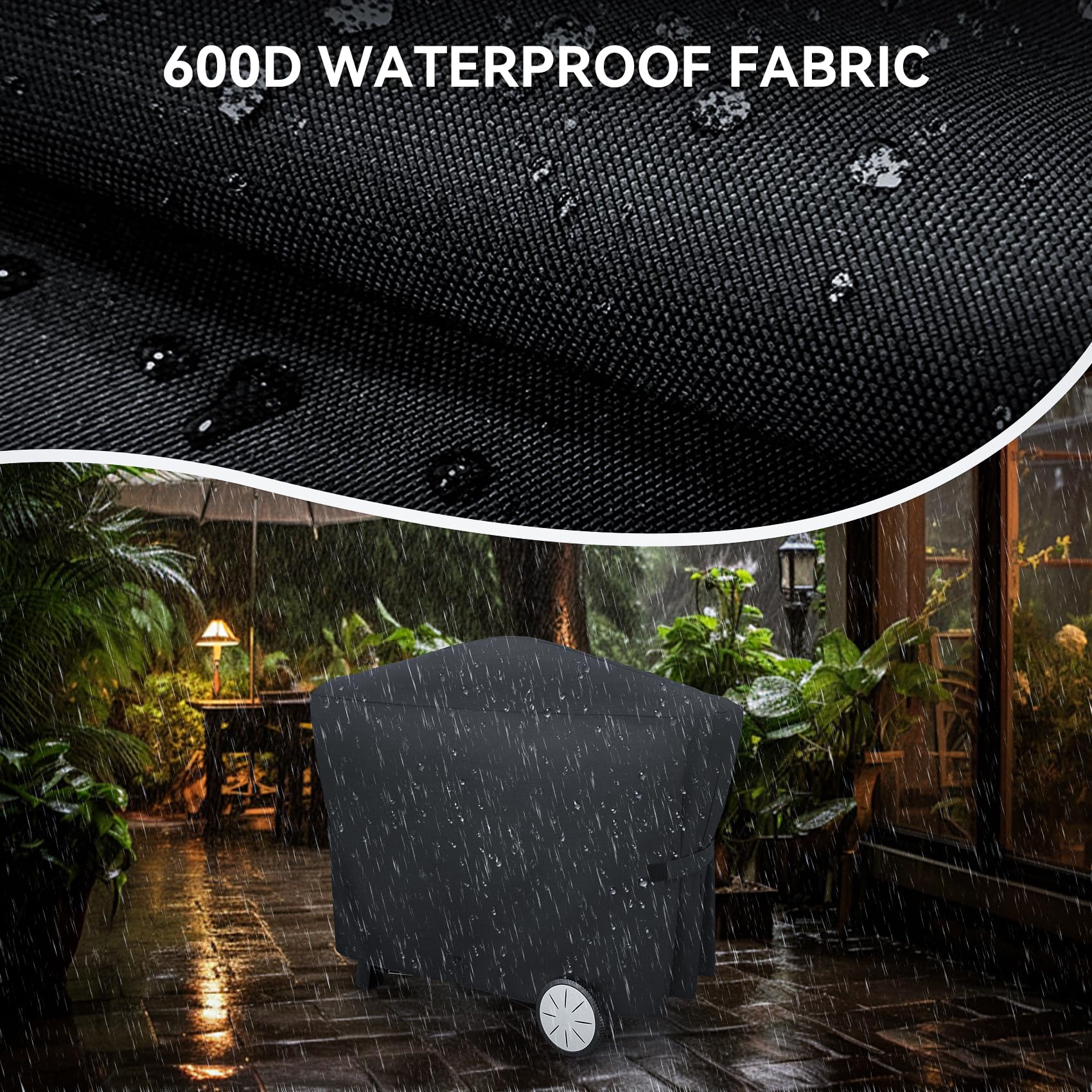 Onlyfire Copertura per Barbecue per Weber Q 2000, Q3000 BBQ Grill a Gas, 600D Oxford Telo Protettivo Impermeabile