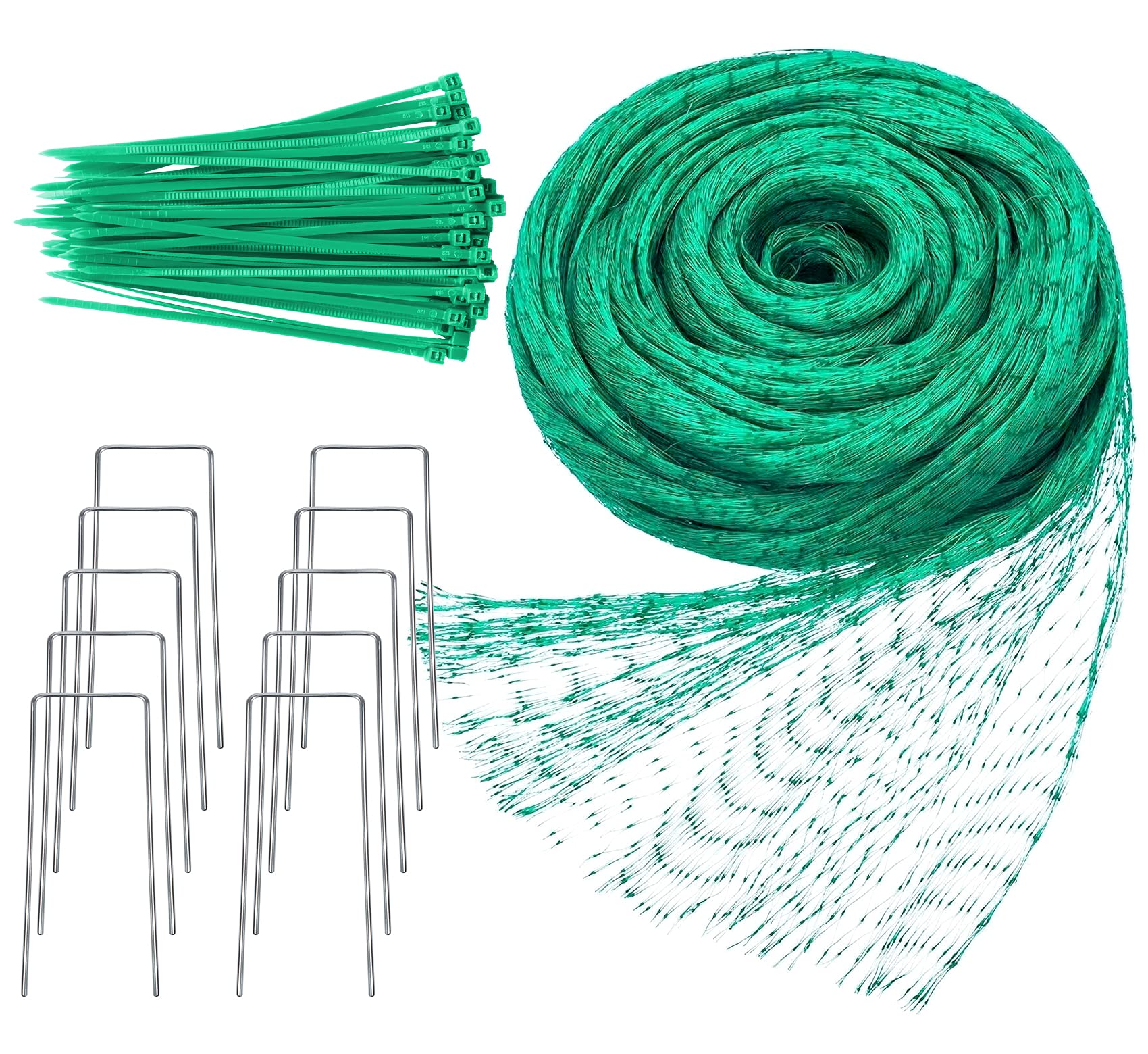 2Mx15M Garden Netting Mesh, Bird Netting for Garden Kit with 50 Cable Ties & 10 Nails, Strawberry Netting for Vegetables, Fruits, Trees, Pond Cover, Protect Against Birds Deer Squirrels — image 1