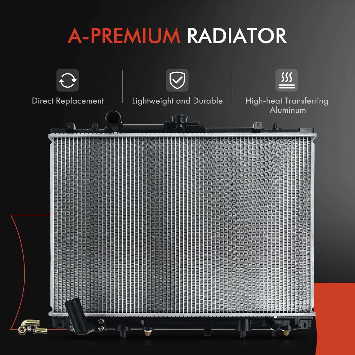 A-Premium Engine Coolant Radiator Assembly with Transmission Oil Cooler Compatible with Mitsubishi Montero Sport 1997-2003 2012-2015, V6 3.0L, Automatic Transmission