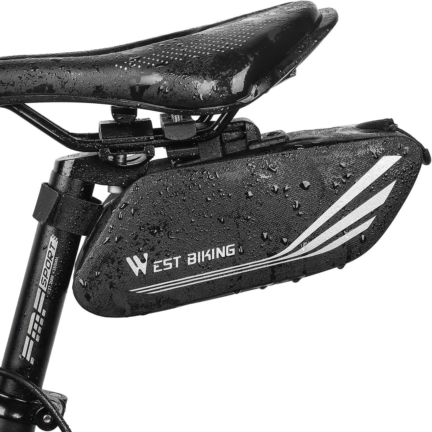 Bike Saddle Bag, Bicycle Seat Bag, Bike Tail Rear Pouch, Large Capacity & Rainproof, Storage Bags For Mountain Road Bike, Bicycle Bag Cycling Accessories With Reflective Stripes