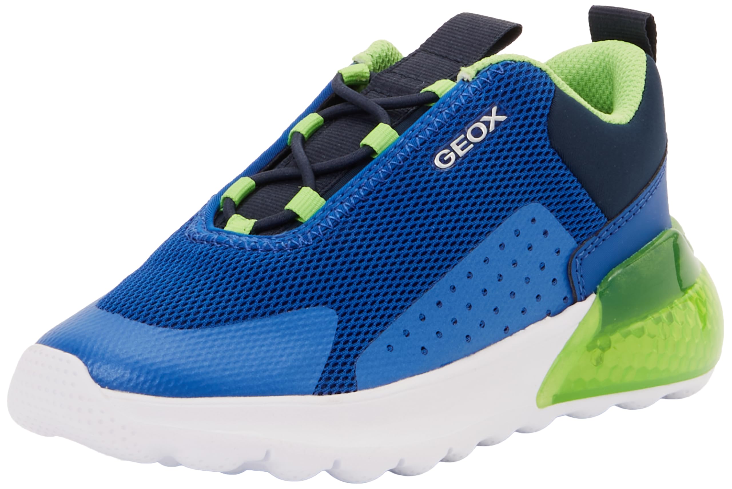 Geox Boys J Activart Illuminus Sneaker, Royal Green, 5 UK