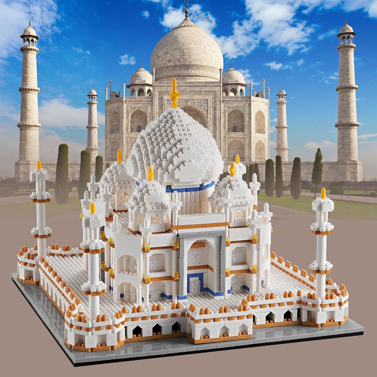 Taj Mahal Maqueta Juegos de Construcción, 3950 Piezas Conjunto de Construcción Landmark Arquitectura, Nano Micro Bloques de Construcción No Compatible con Grandes Marcas