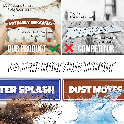 Miniatura 4 de Letreros personalizados de metal para exteriores, 16 x 4, de aluminio, a prueba de óxido, intersección de peligro de entrada, estacionamiento,