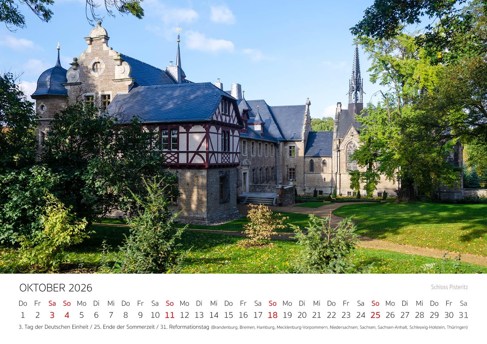 Edition Seidel Premium Kalender Burgen und Schlösser Sachsen-Anhalt 2026 Format DIN A3 Wandkalender Deutschland Wernigerode Quedlinburg Hundisburg Schloß Burg Steffen Gierok-Latniak