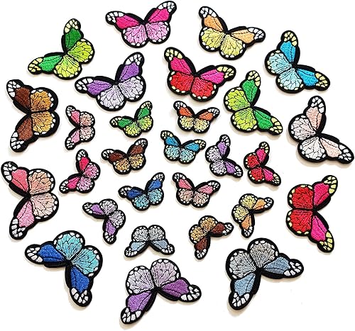 Miniatura 8 de MISDONR 70 parches bordados para planchar para ropa, estilos surtidos, flores, corazón, estrellas, parches para chaquetas, jeans, mochilas