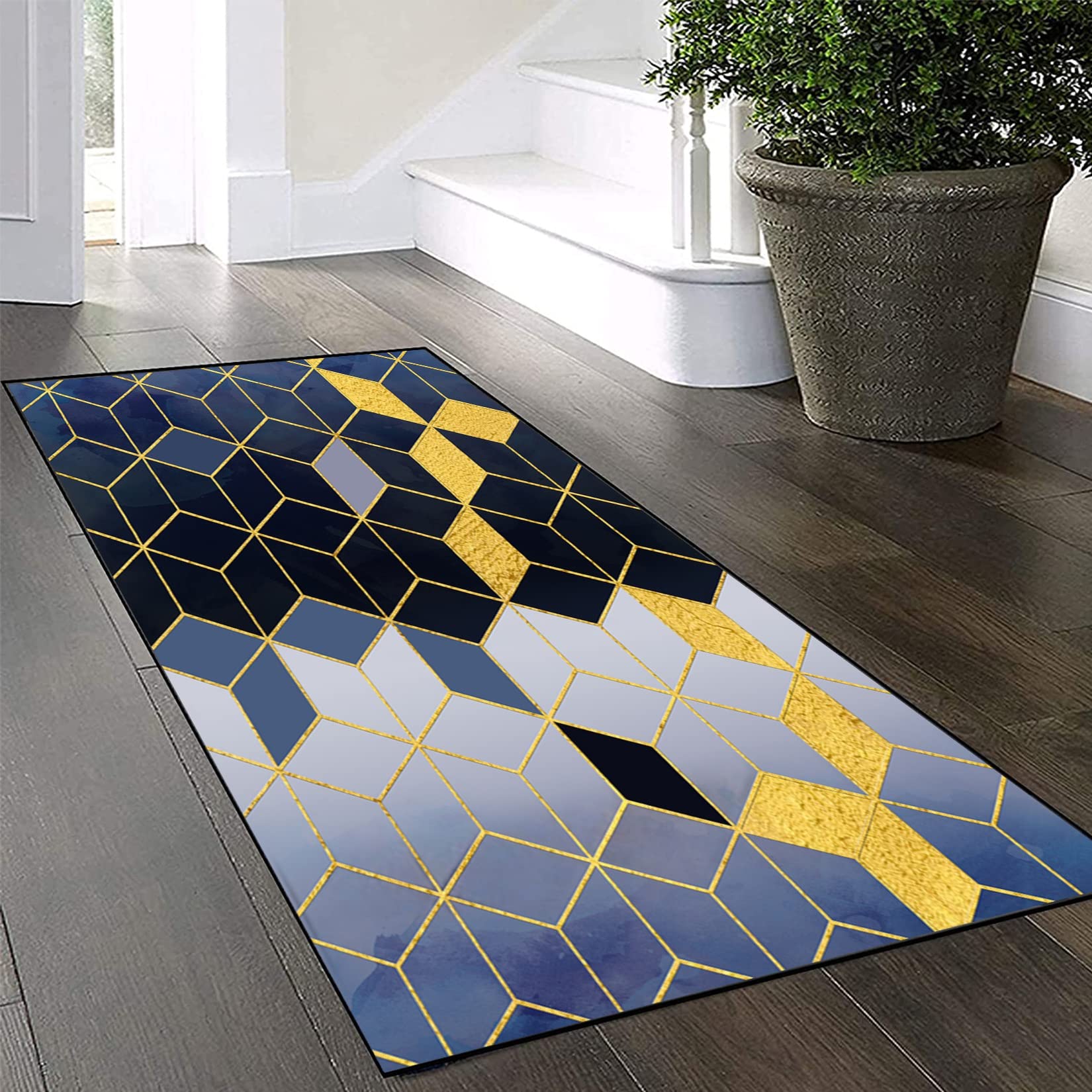 Generisch Fußmatte, Schmutzfangmatte, 90 x 130 cm, Viele Größen, rutschfest, individuelle Länge, moderner Wohnzimmerteppich für Schlafzimmer, Wohnzimmer-Fußmatten, D