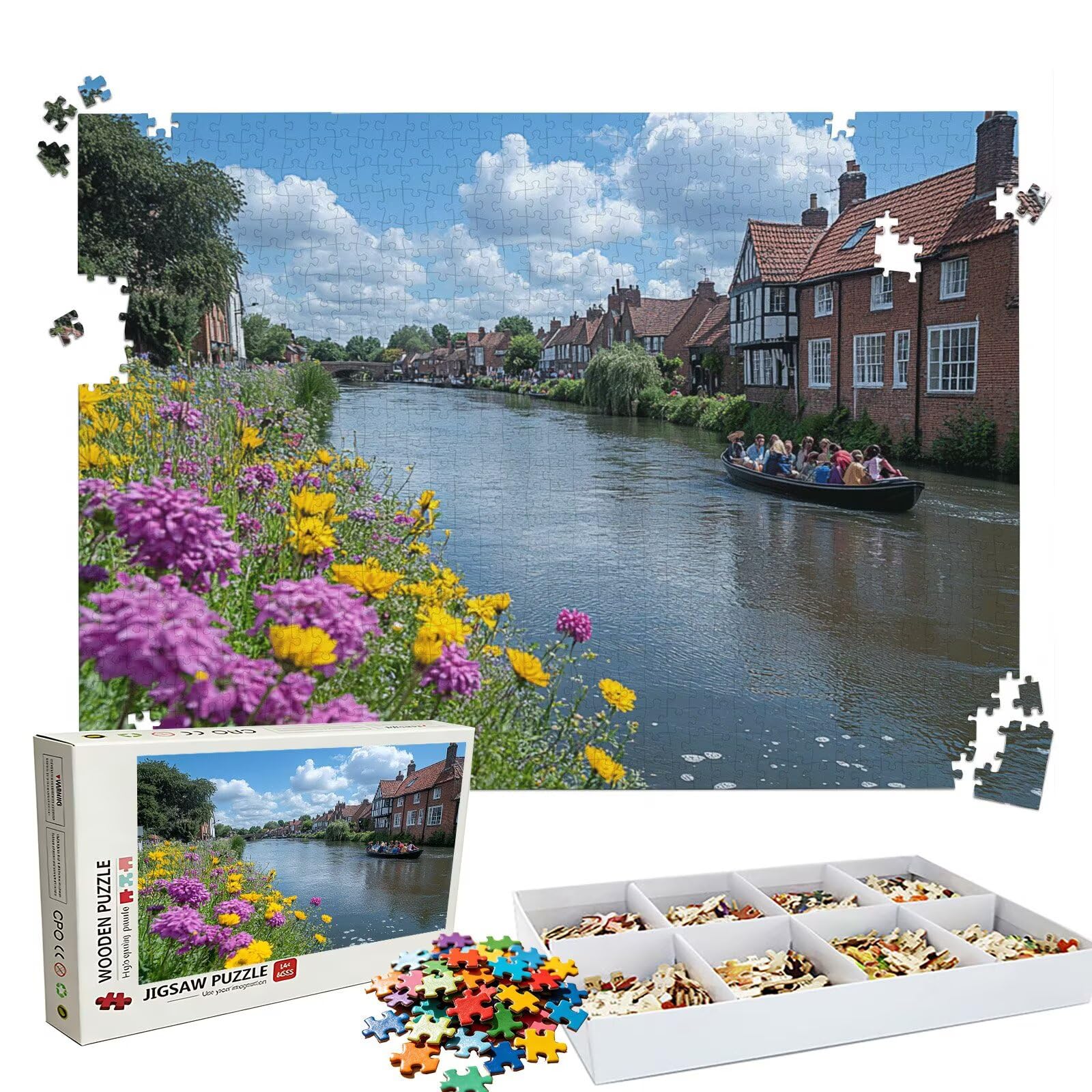 Puzzle 2000 Pezzi fiume casa, Puzzle 2000 Pièces Challenge Impossible, Puzzles 99.5x70.5 cm Taglia Grande Adulti, Giochi Educativo per Famiglie, Regalo Puzzles Classici, Decorazioni Casa W3H-877