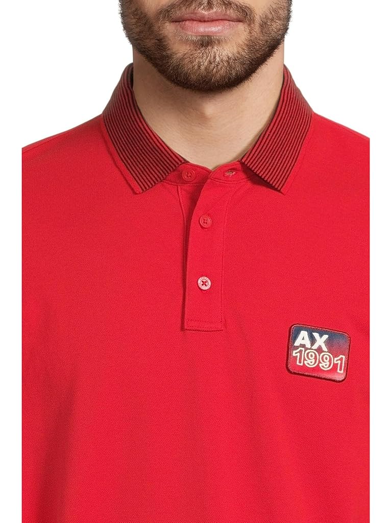 Red Armani Exchange Small Logo Polo