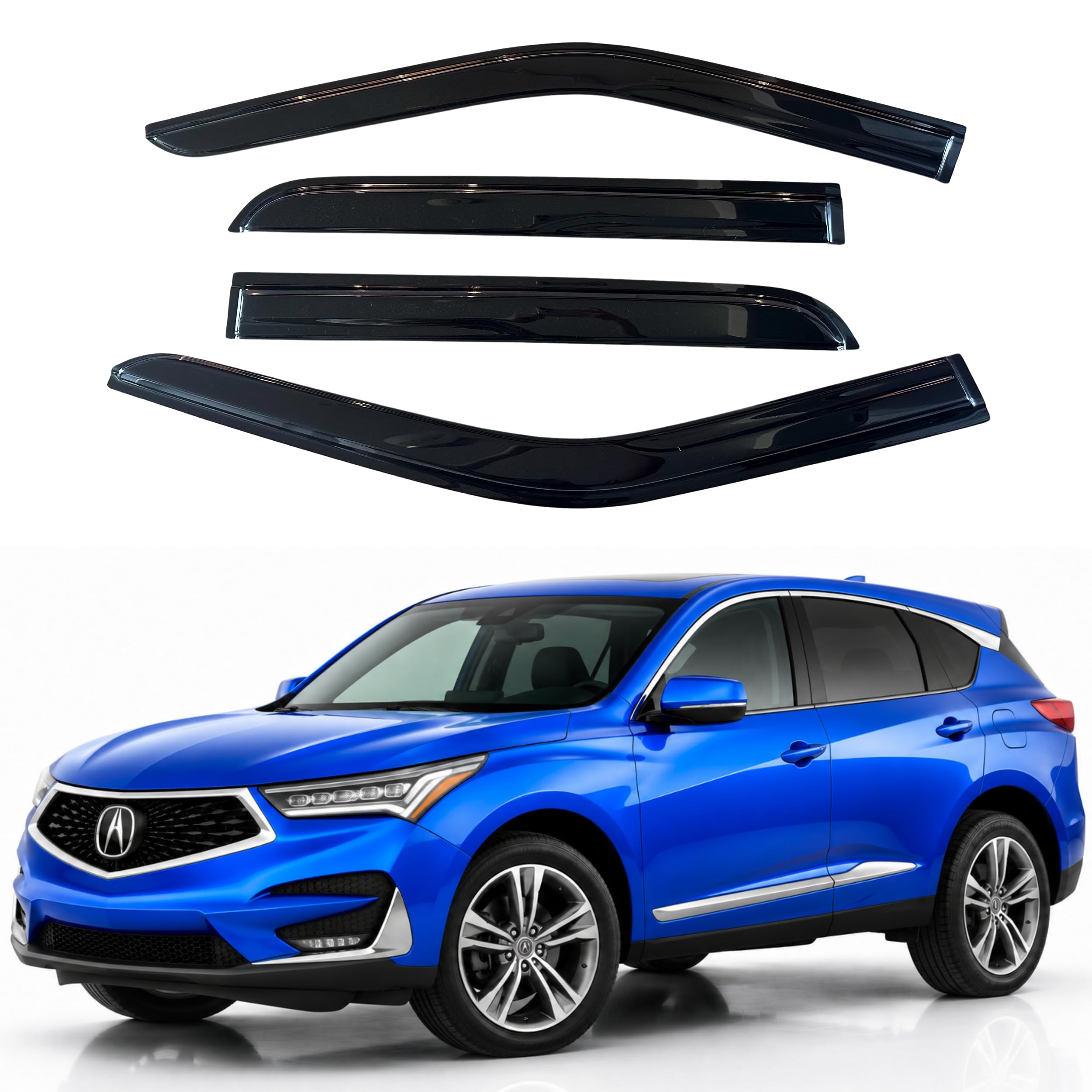 IG Window Visors Fit for 2019-2026 Acura RDX, Out-Channel Rain Guards Vent Wind Deflectors 4PC, Car Accessories for 19-26 Acura RDX