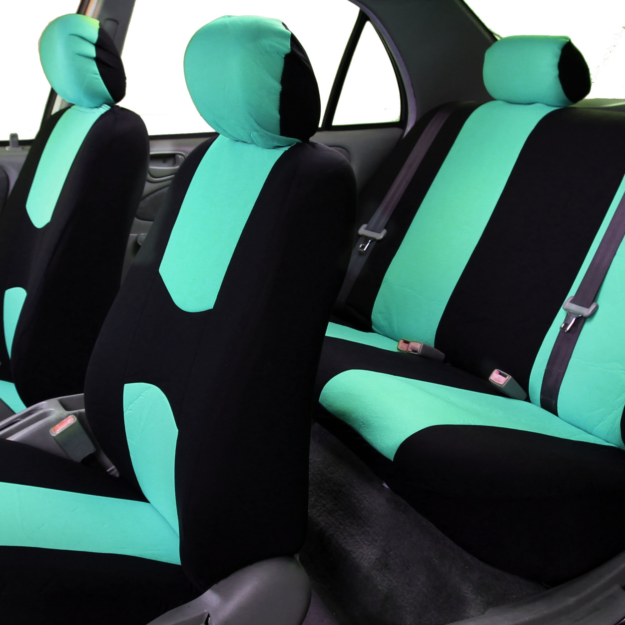 TLH Flat Cloth Mint Car Seat Covers 3 Row, 8 Seaters, Universal Fit Automotive Seat Covers Accessories for Cars, Trucks, SUV, Water Resistant Car Seat Cover Interior Accessories Car Seat Protectors