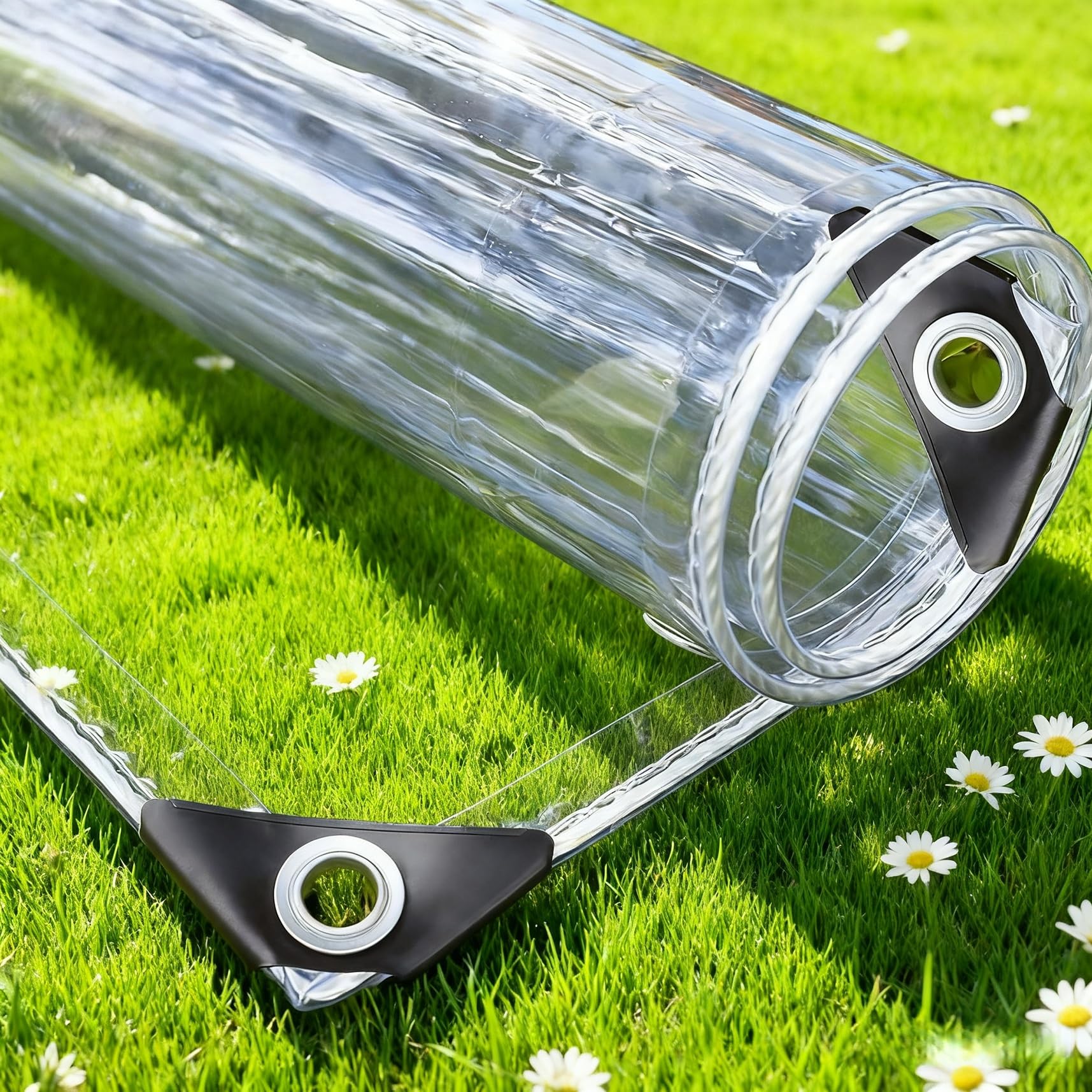 Lona impermeable con ojales para evitar humedad en mobiliario exterior