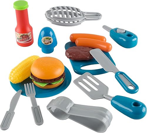 Miniatura 6 de Hey! Play!, 80-PP-TK081711 - Juego de cocina interactivo con luces y sonidos, ruedas, comida de juguete y accesorios de cocina de Hey! Play!,