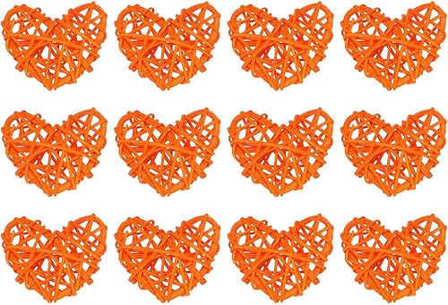 Miniatura 6 de MECCANIXITY 12 piezas de jarrón de ratán en forma de corazón, relleno de ratán natural para decoración del día de San Valentín, decoración del