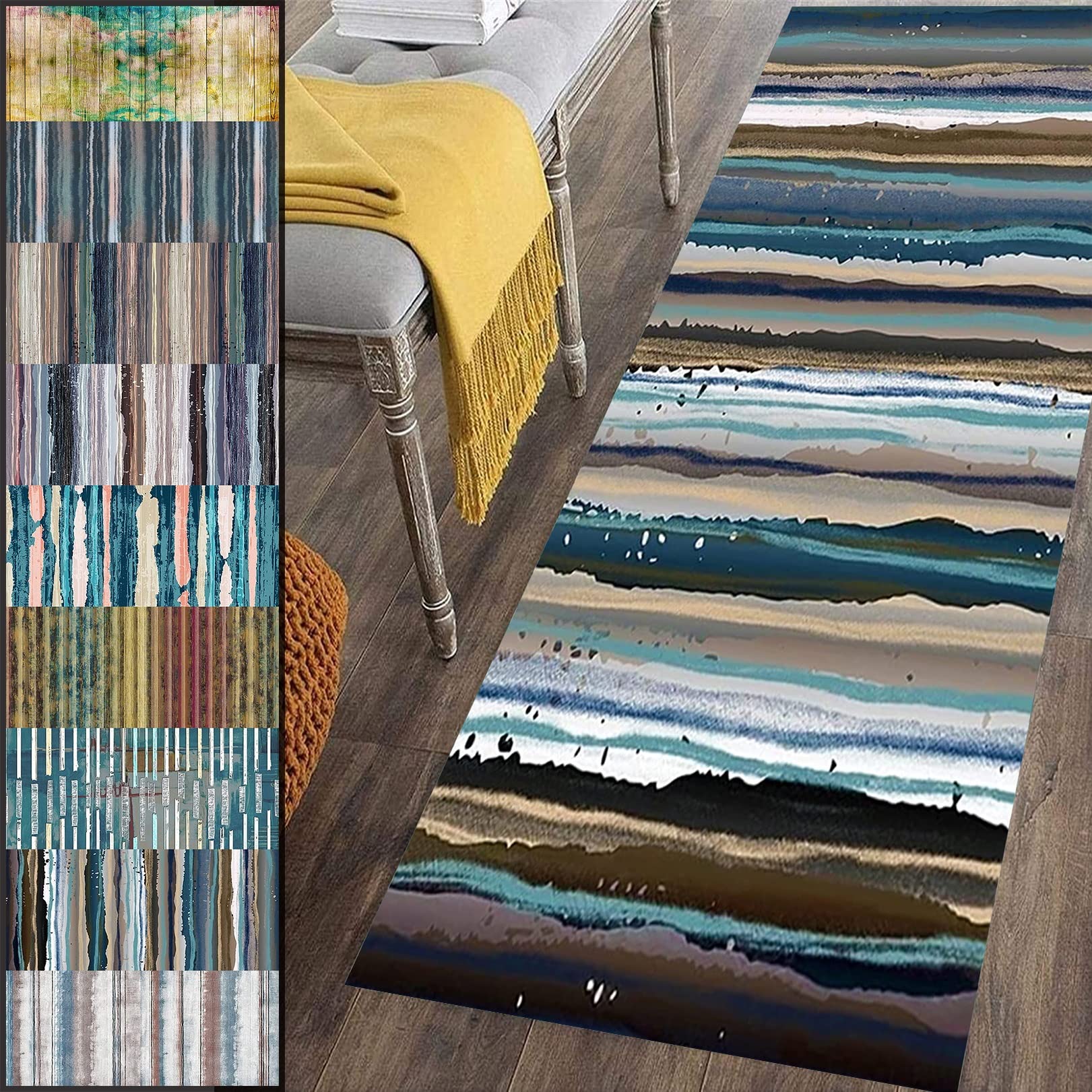 Dywan Couloir kran 120 x 420 cm, nowoczesny, trwały, zmywalny, można prać w pralce, do kuchni, solidny, kuchenny, H 23160