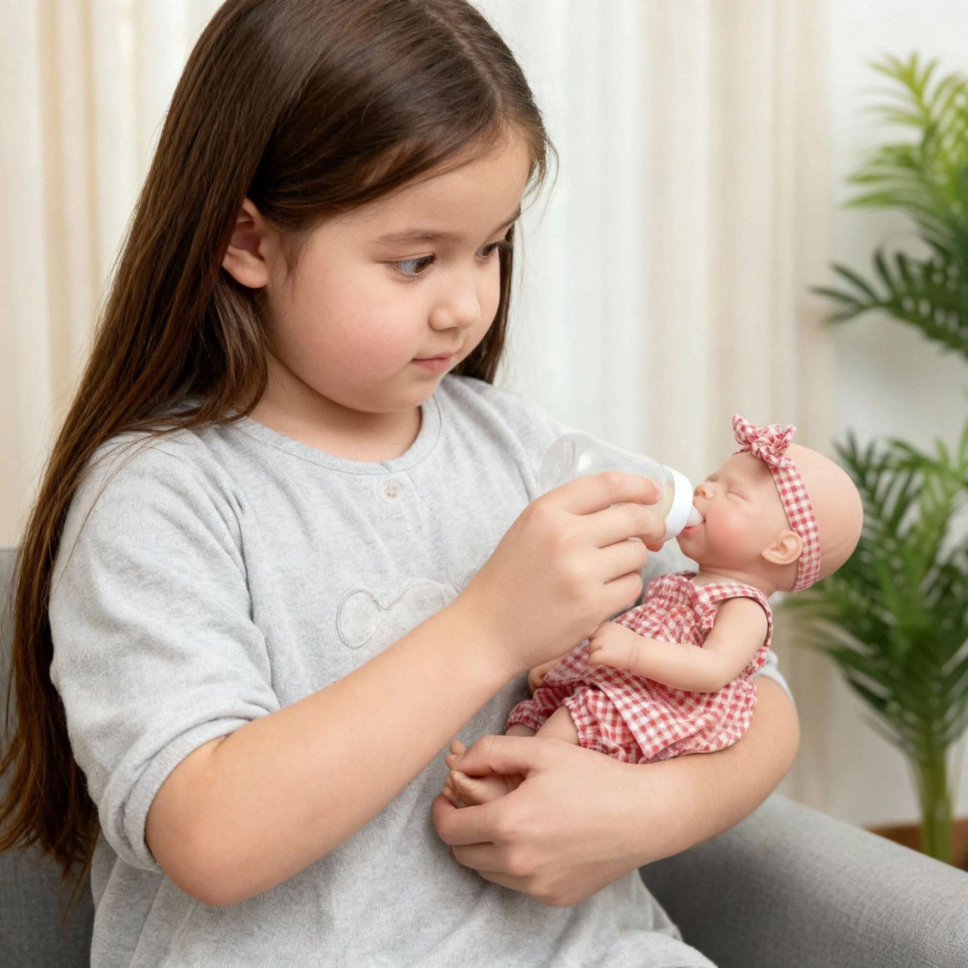 Anano Mini Muñeca Reborn Niña 33cm, Silicona Integral con Accesorios
