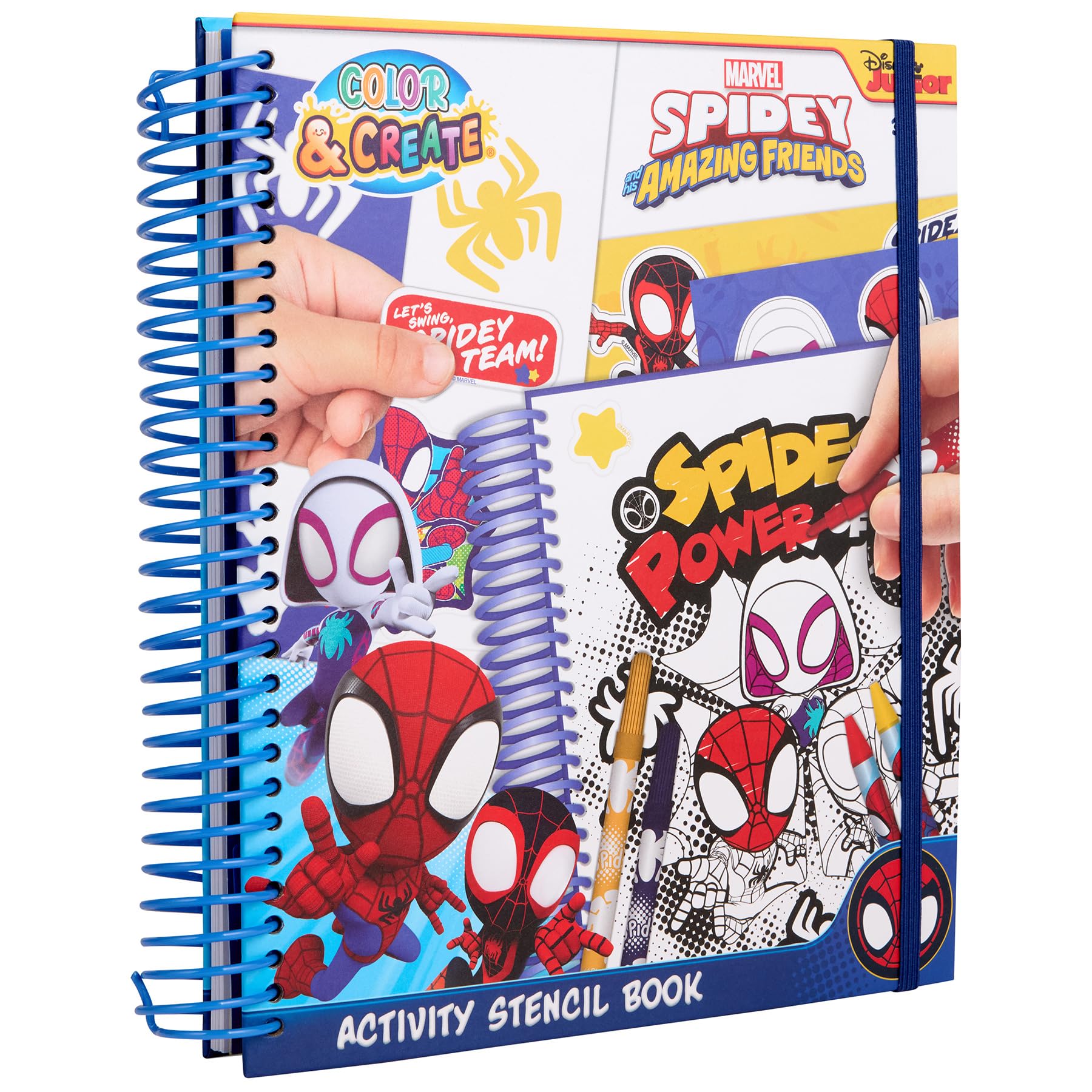 Disney Spidey and Friends - Creative Sticker & Stencil Colouring Set - Fun Activity Book for Kids Age 3+ (SP24356)
